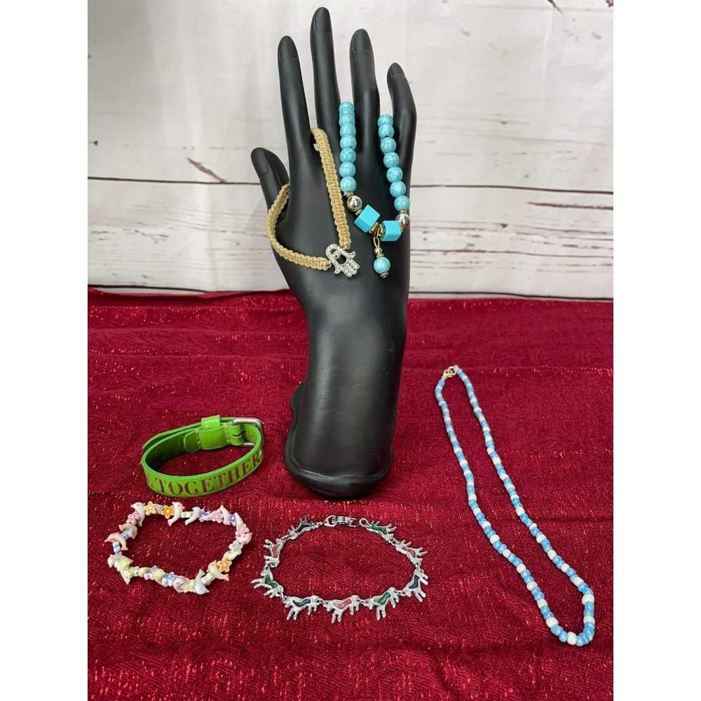 Mixed Lot of Children Girl‎ Necklace Bracelets Horse  Blue